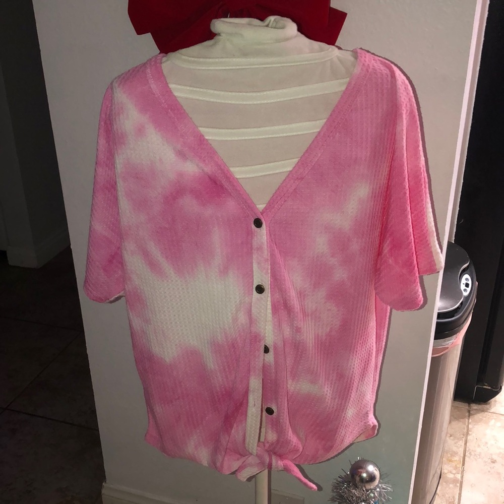 Thermal Button Down Blouse - Medium Size - image 1